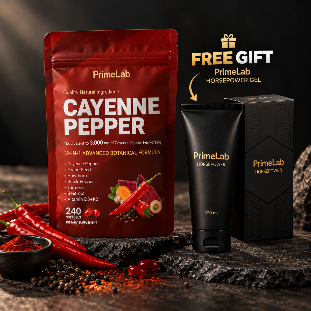 Cayenne Pepper + Free HorsePower Gel